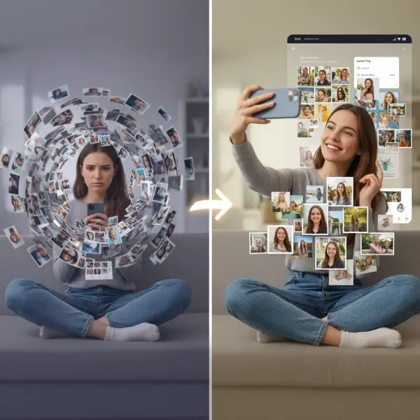 AI face recognition sorting photos automatically